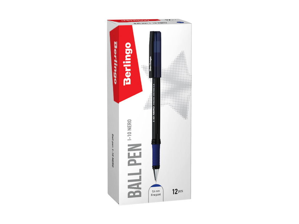 Ручка шариковая Berlingo "I-10 Nero" синяя, 0,4мм