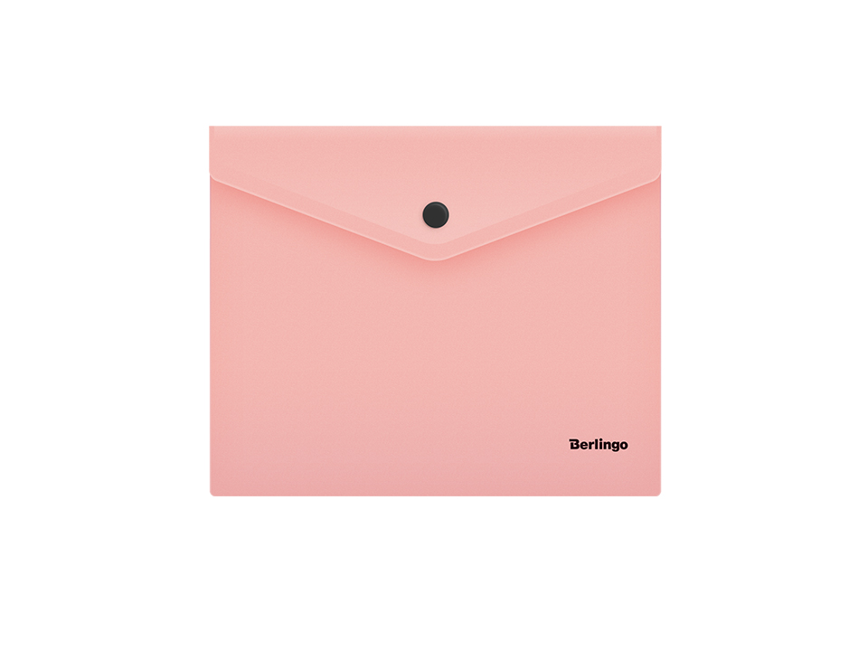 Папка-конверт на кнопке Berlingo "Instinct" А5+, 180мкм, фламинго