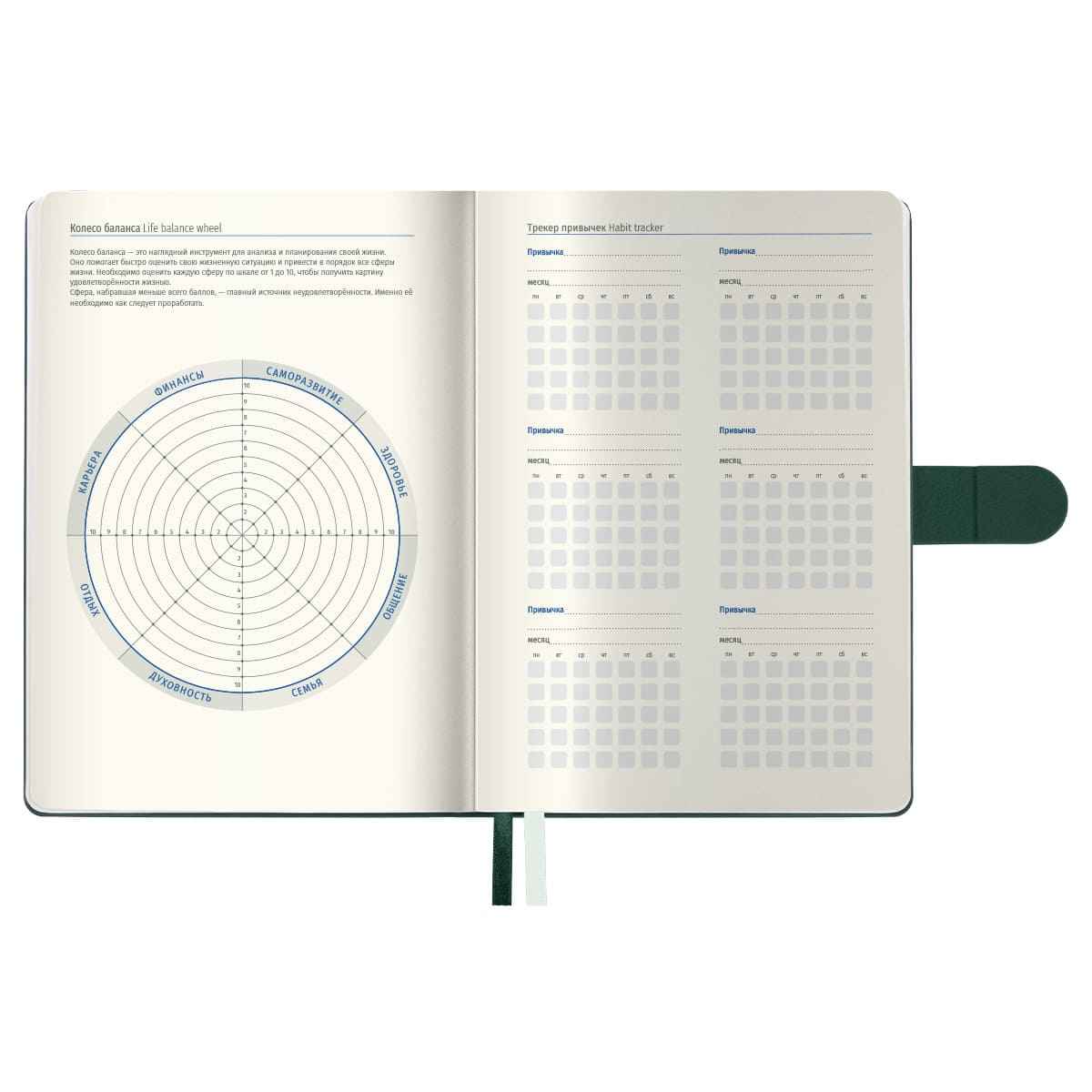 Ежедневник недатированный, А5, 136л., кожзам, Berlingo "Symbol", с магнитной застежкой, зеленый
