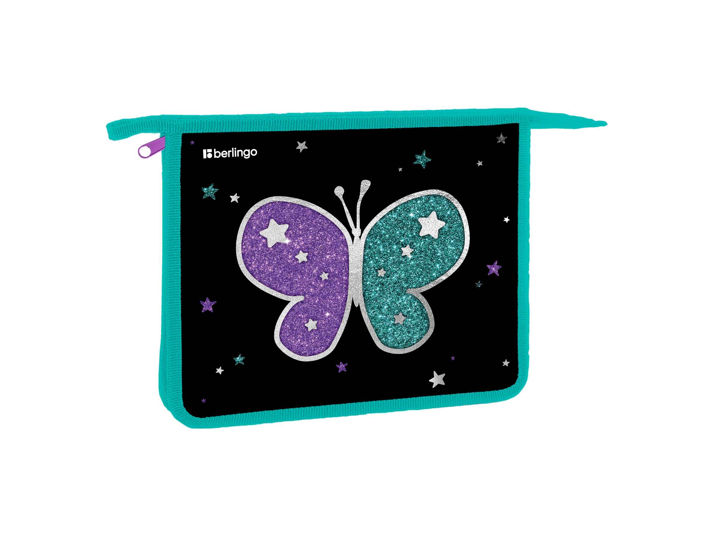 Папка для тетрадей 1 отделение, А5 Berlingo "Shining butterfly", 240*205*40мм, пластик, на молнии