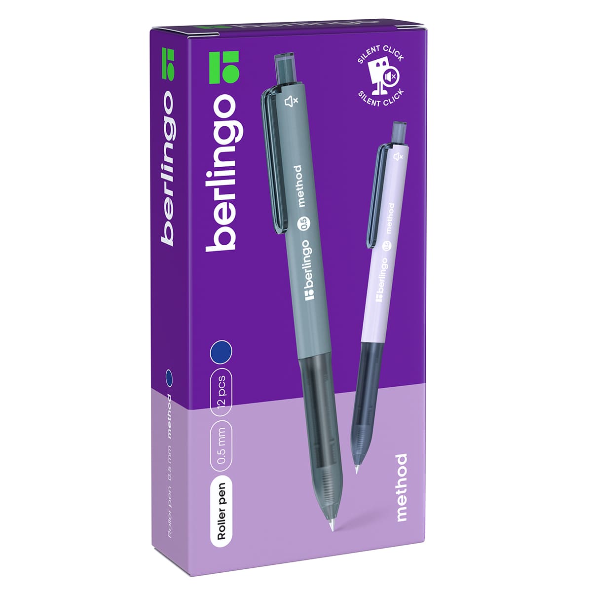 Ручка-роллер автоматическая Berlingo "Method" синяя, 0,5мм