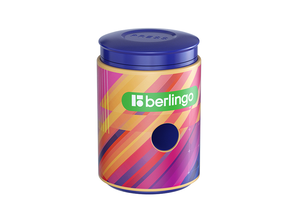 Точилка пластиковая Berlingo "Glitch", с контейнером, 1 отверстие