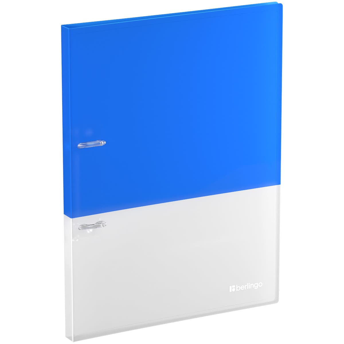 Папка на 2 кольцах Berlingo "Semicolor" А4, 20мм, 700мкм, пласт. кольца, с внутр. карманом, голубая, софт-тач