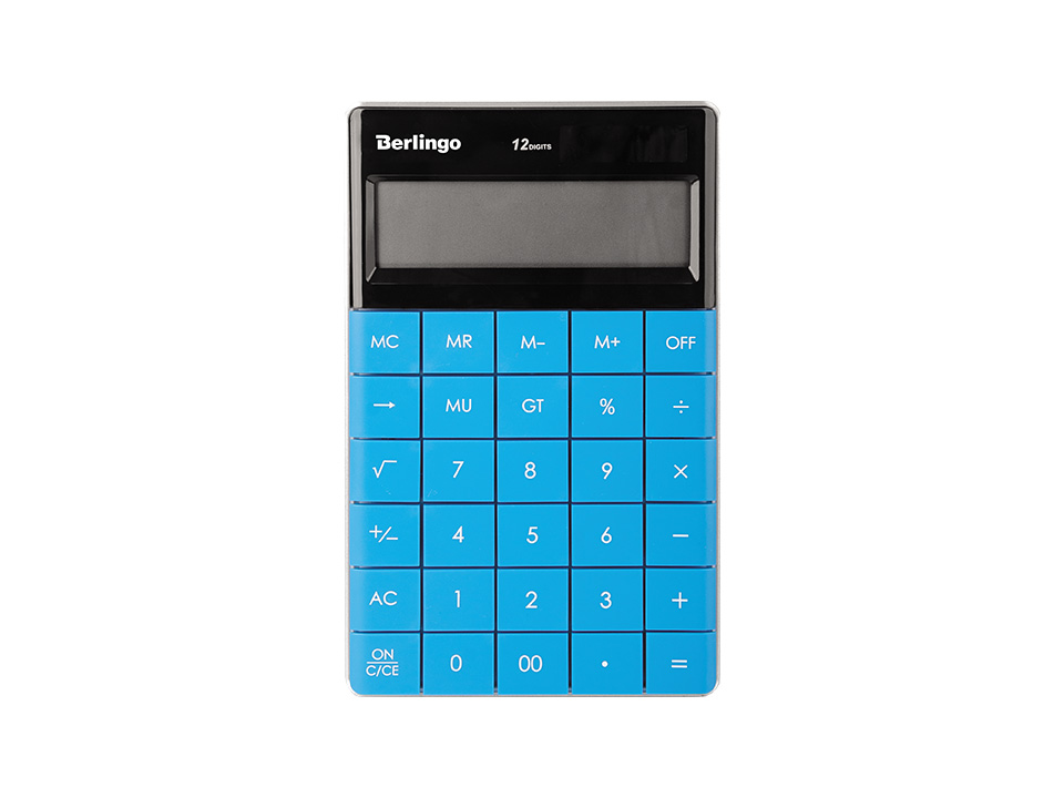 Калькулятор настольный Berlingo "Power TX", 12 разр., двойное питание, 165*105*13мм, синий