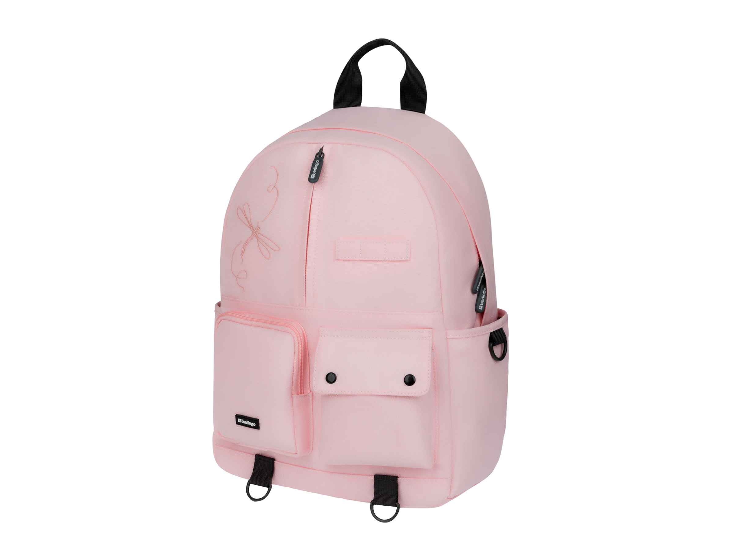 Рюкзак Berlingo Urban "Pink dragonfly" 40,5*30*13,5см, 1 отделение, 6 карманов, уплотненная спинка
