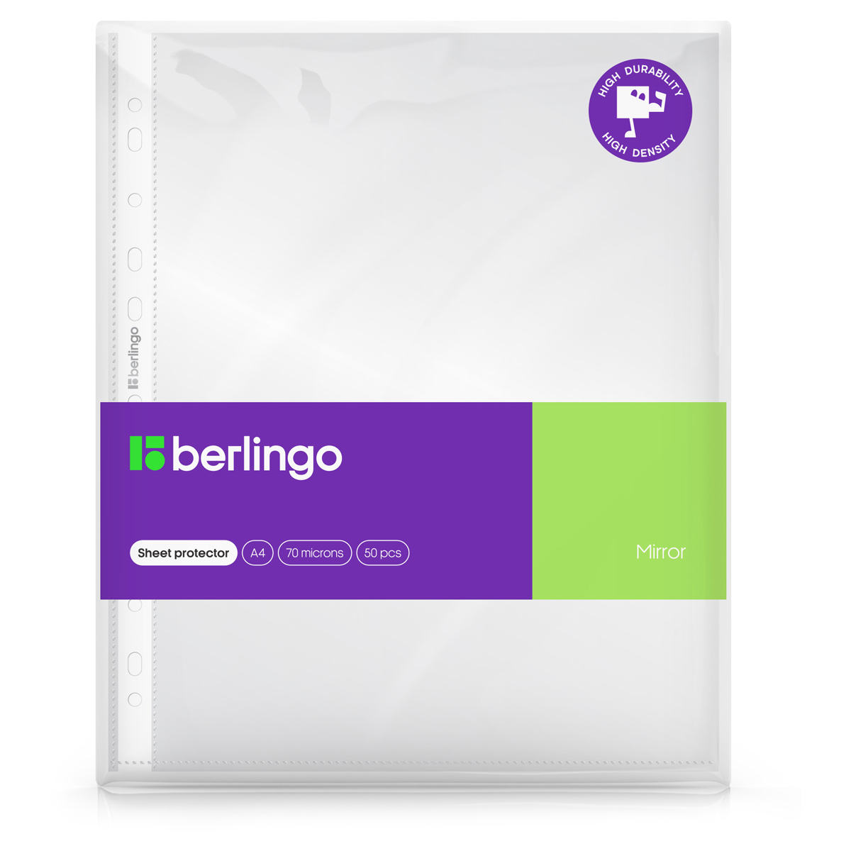 Папка-вкладыш с перфорацией Berlingo "Mirror", А4, 70мкм, глянцевая, в пакете