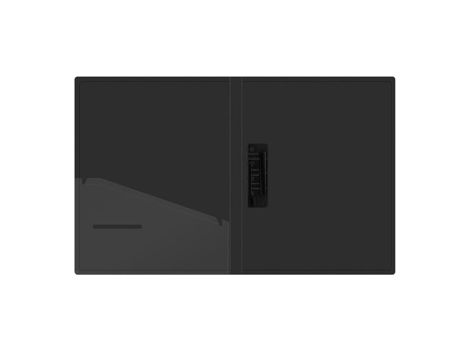 Папка с зажимом Berlingo "Soft Touch", 17мм, 700мкм, черная, с внутр. карманом