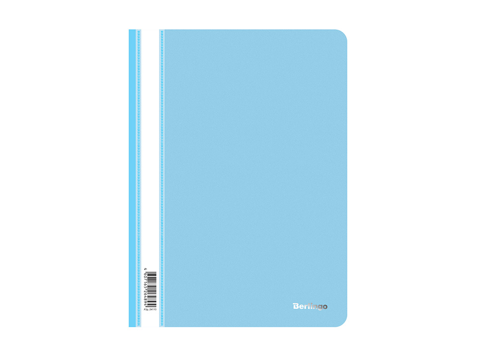 Папка-скоросшиватель пластик. Berlingo, А4, 180мкм, голубая с прозр. верхом