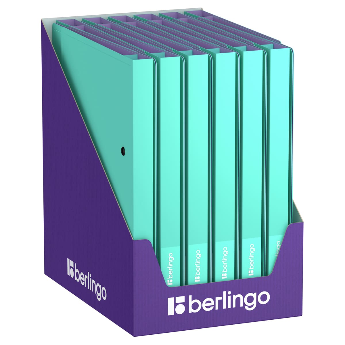 Папка на 2 кольцах Berlingo "Haze" А4, 24мм, 600мкм, D-кольца, с внутр. карманом, мятная, софт-тач