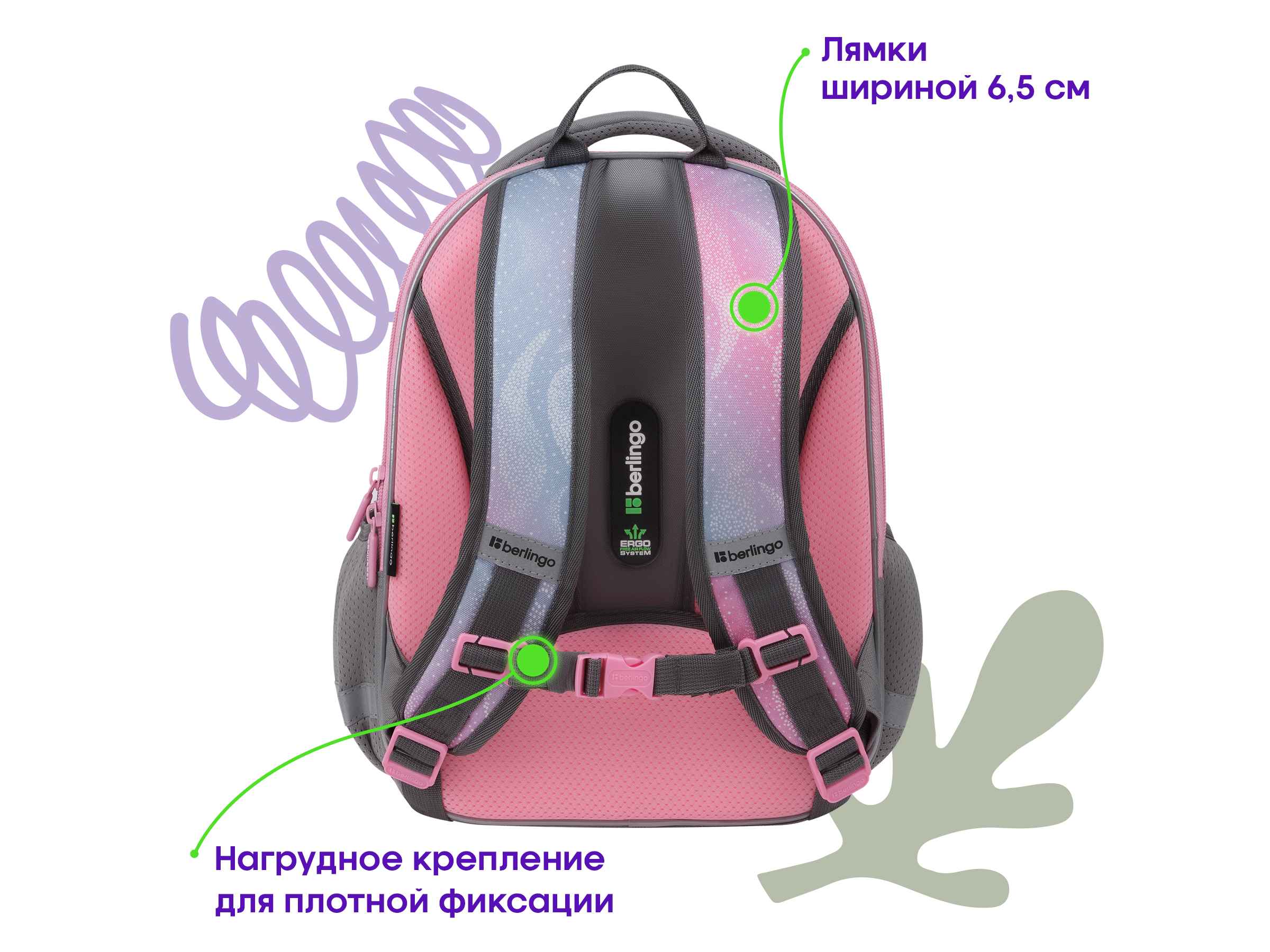 Ранец Berlingo Expert Mini "Beautiful dream" 36*27*14см, 2 отделения, 2 кармана, анатомическая спинка