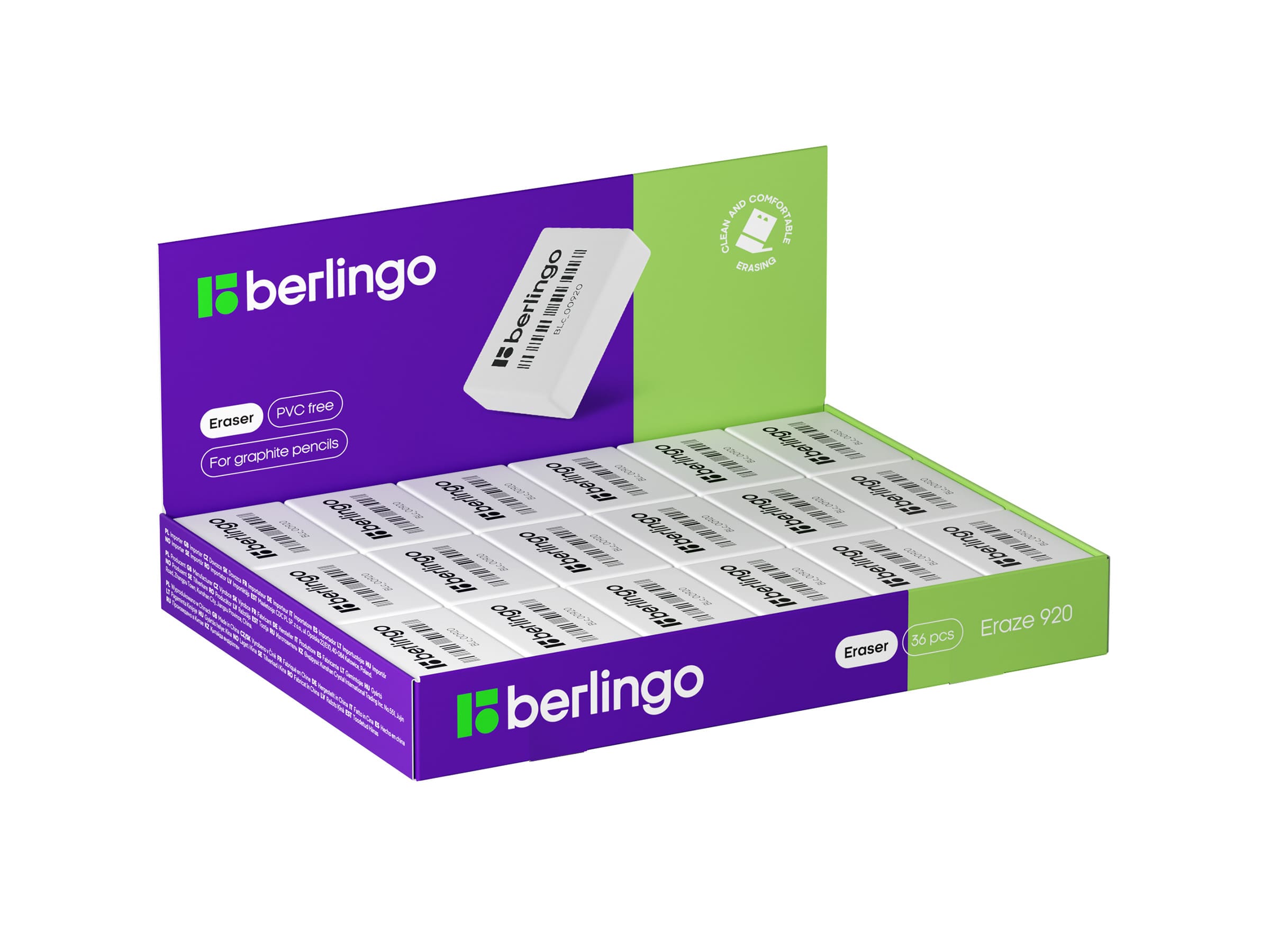 Ластик Berlingo "Eraze 920", прямоугольный, 41*28*11мм