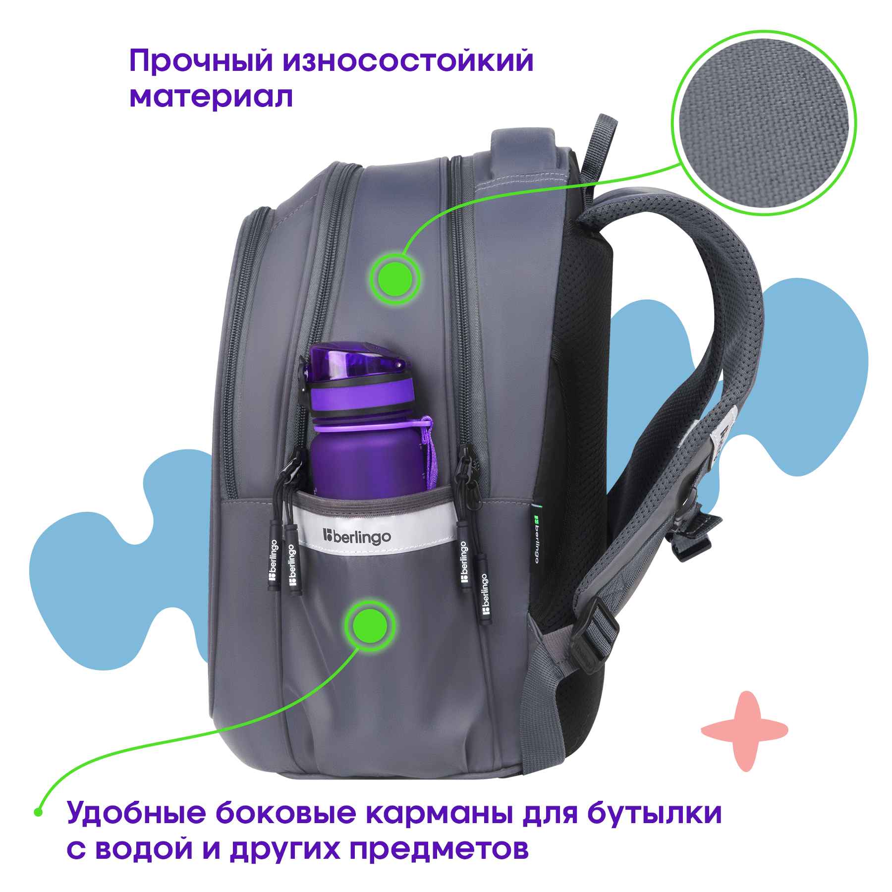 Рюкзак Berlingo Modern "Follow your heart" 38*30*18см, 3 отделения, 2 кармана, эргономичная спинка