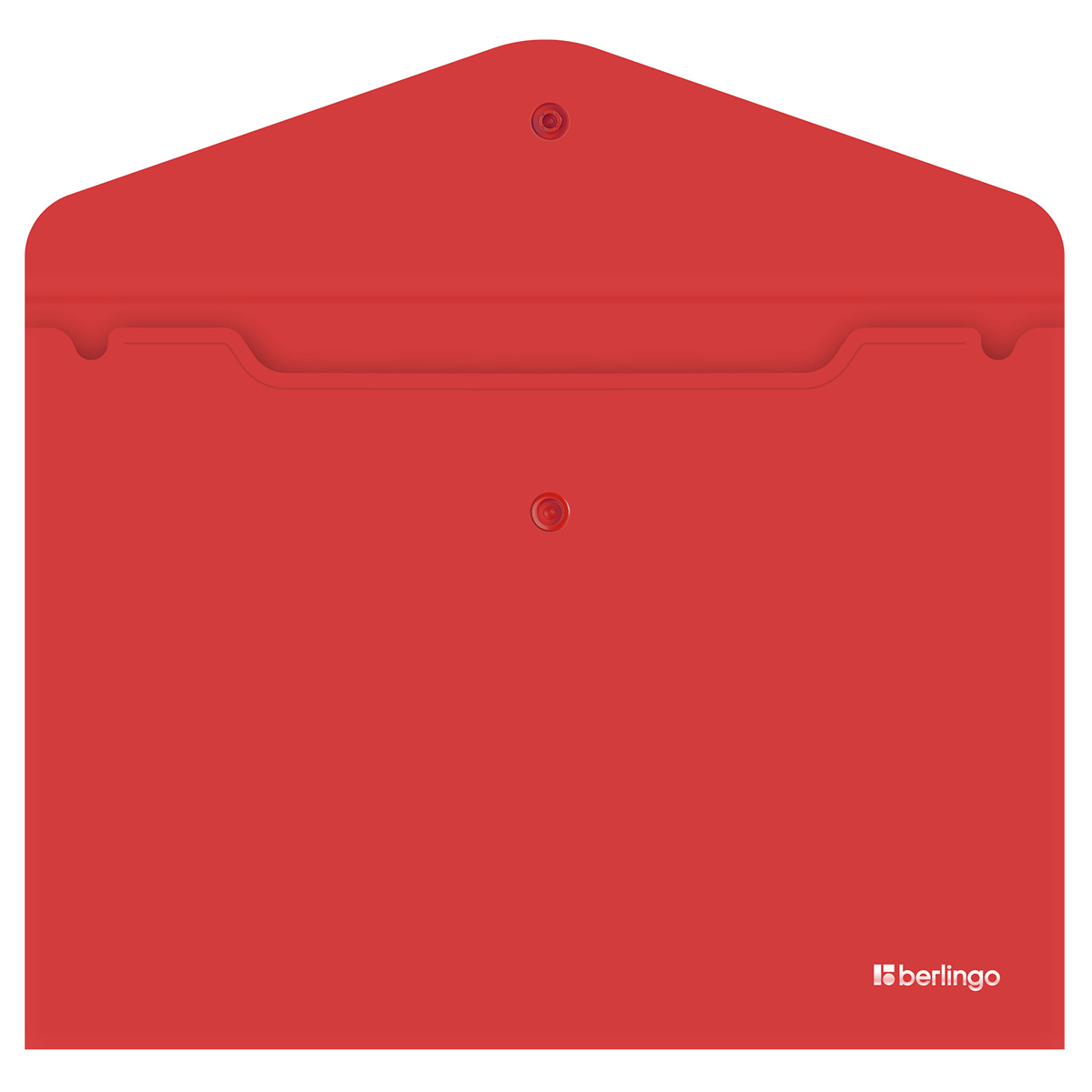 Папка-конверт на кнопке Berlingo "City Style", А4, 200мкм, непрозрачная, красная