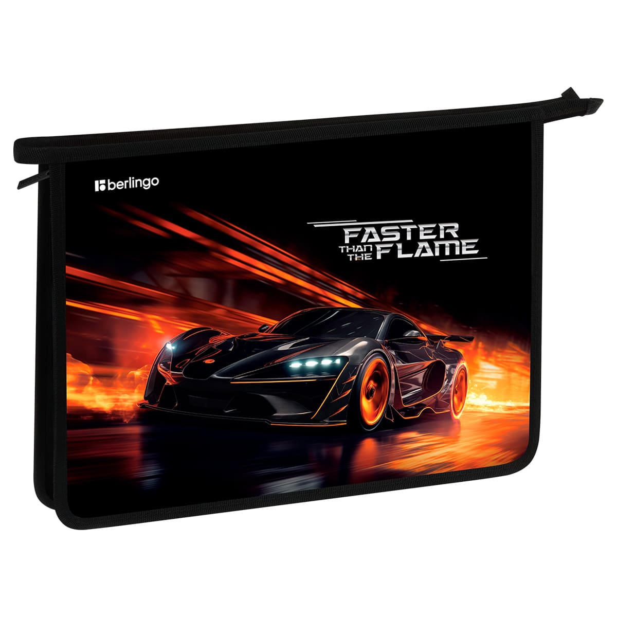Папка для тетрадей 1 отделение, А4 Berlingo "Faster Than The Flame", 340*245*40 мм, пластик, на молнии