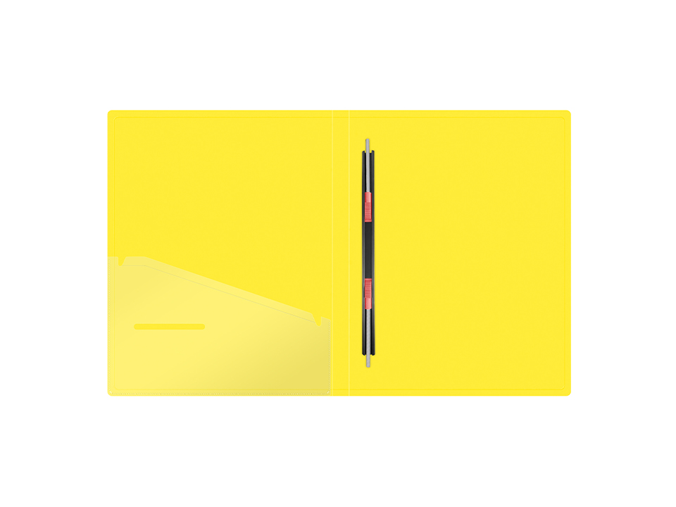 Папка с пружинным скоросшивателем Berlingo "Neon", 17мм, 1000мкм, желтый неон, с внутр. карманом
