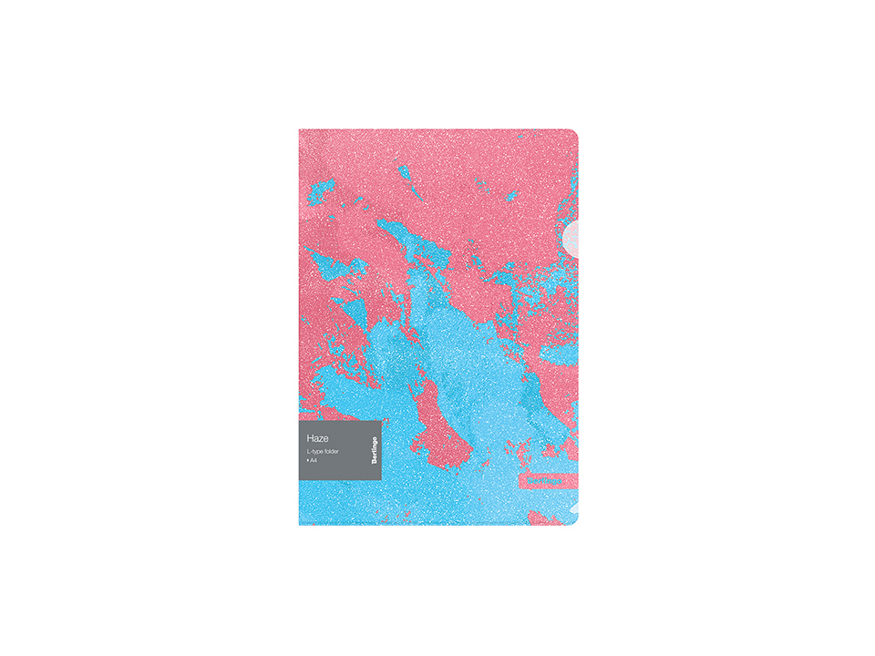 Папка-уголок Berlingo "Haze", 200мкм, розовая/голубая, с рисунком, с эффектом блесток