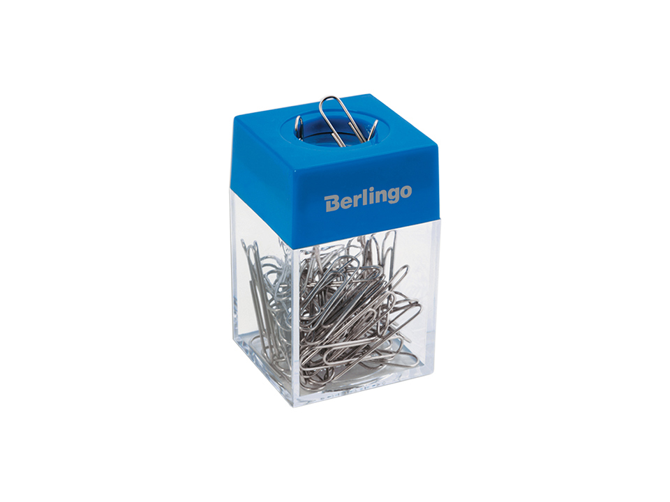 Скрепочница магнитная Berlingo, без скрепок, ассорти, картонная коробка