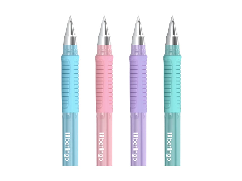 Ручка шариковая Berlingo "Aviator Pastel" синяя, 0,7мм, грип
