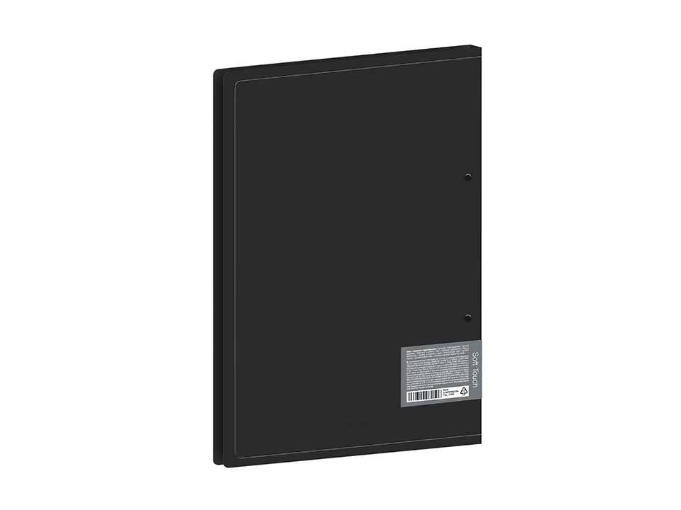Папка с пружинным скоросшивателем Berlingo "Soft Touch", 17мм, 700мкм, черная, с внутр. карманом