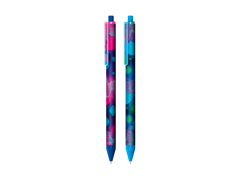 Ручка шариковая автоматическая Berlingo "Retro Future" синяя, 0,7мм, рисунок на корпусе, ассорти