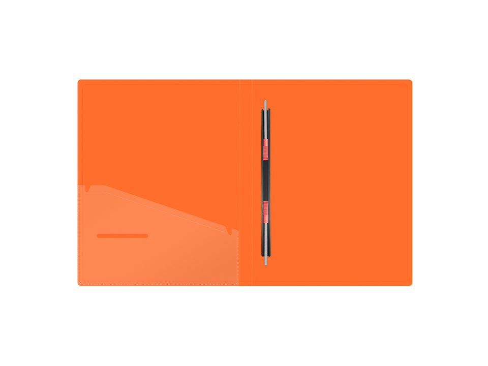 Папка с пружинным скоросшивателем Berlingo "Neon", 17мм, 1000мкм, оранжевый неон, с внутр. карманом