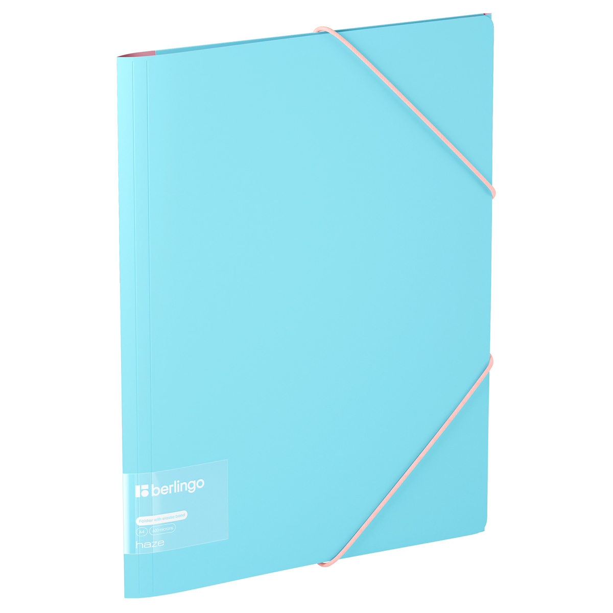 Папка на резинке Berlingo "Haze" А4, пластик, 600мкм, голубая, софт-тач