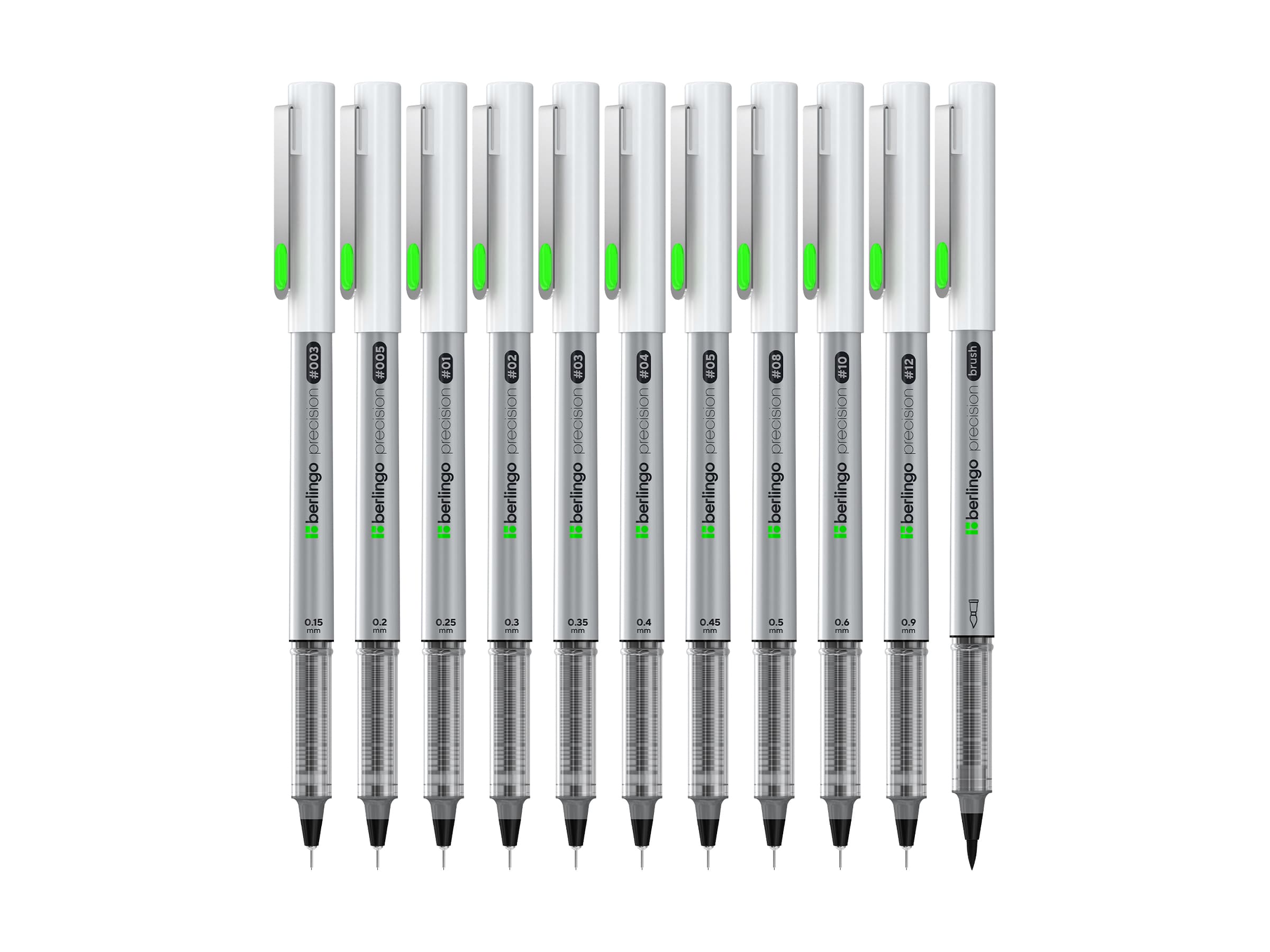 Набор линеров пигментных Berlingo "Precision" черные, 11шт., европодвес