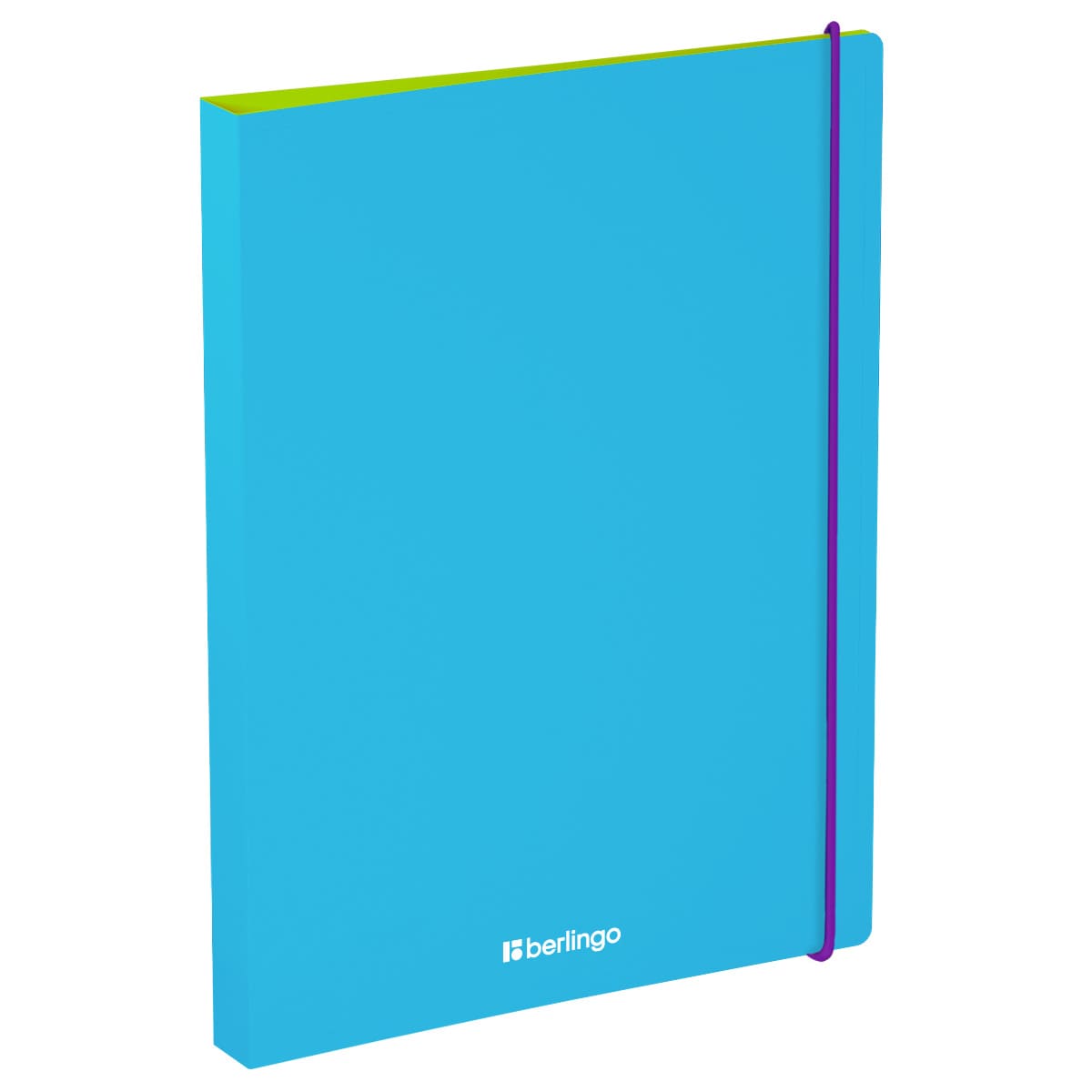Папка на 4 кольцах Berlingo "Raze" А4, 24мм, 600мкм, D-кольца, с внутр. карманом, голубая, софт-тач