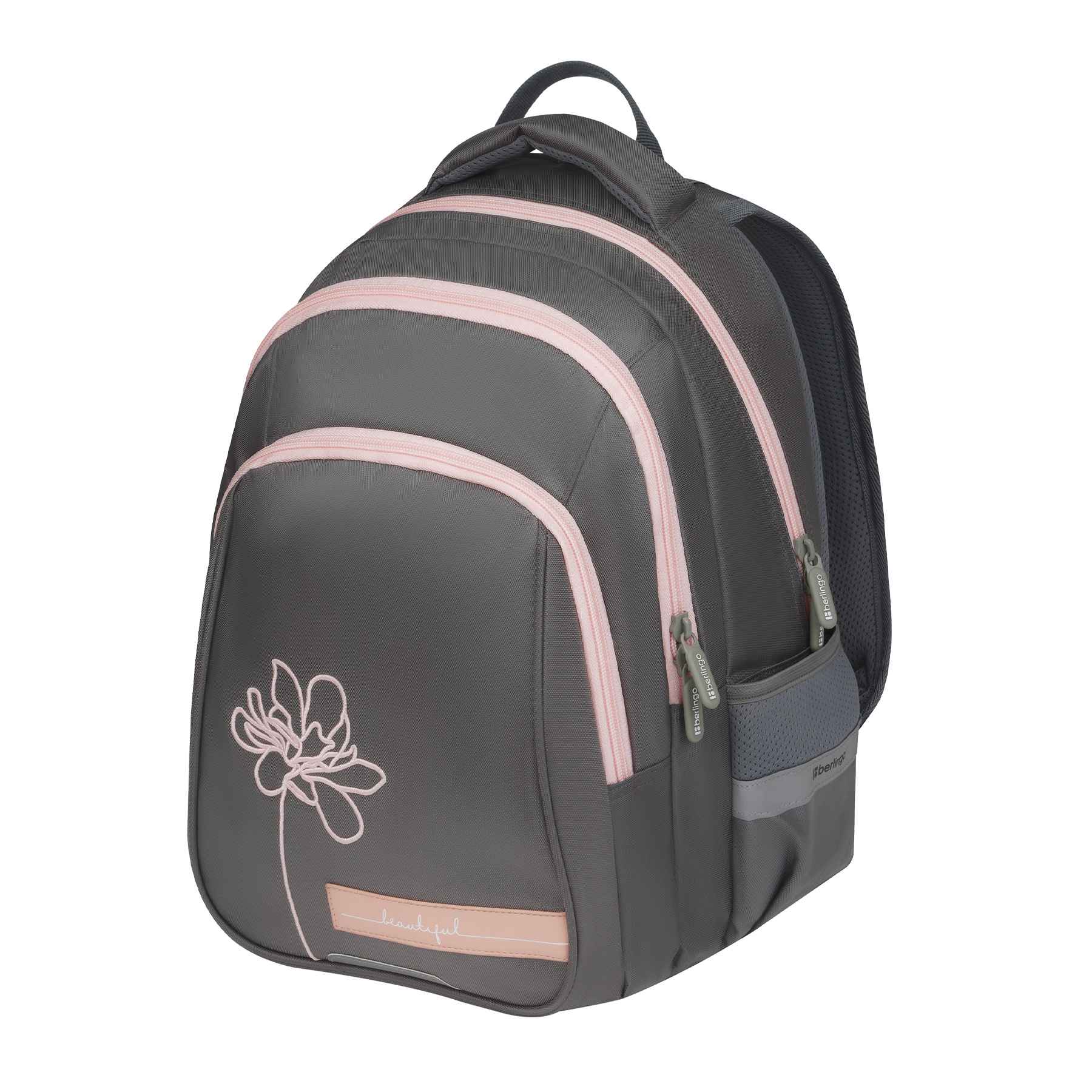 Рюкзак Berlingo Comfort "Flower" 38*27*18см, 3 отделения, 2 кармана, эргономичная спинка