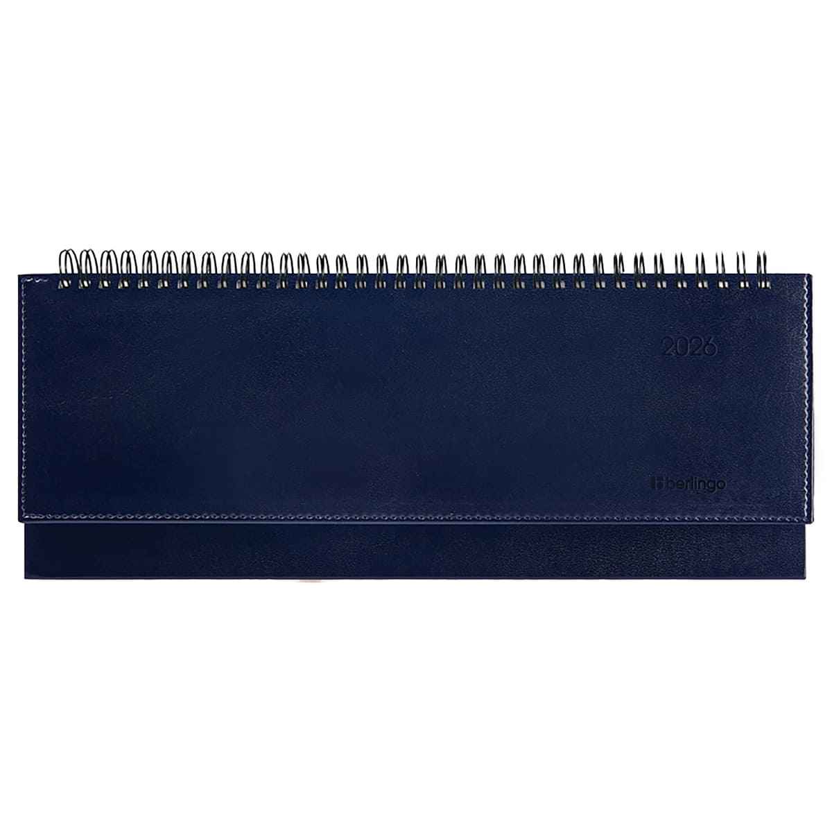 Планинг датированный 2026г., 64л., 330*130мм, кожзам, Berlingo "Silver Pristine", синий