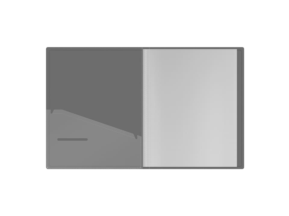Папка с 10 вкладышами Berlingo "No Secret", 17мм, 700мкм, полупрозрачная черная, с внутр. карманом