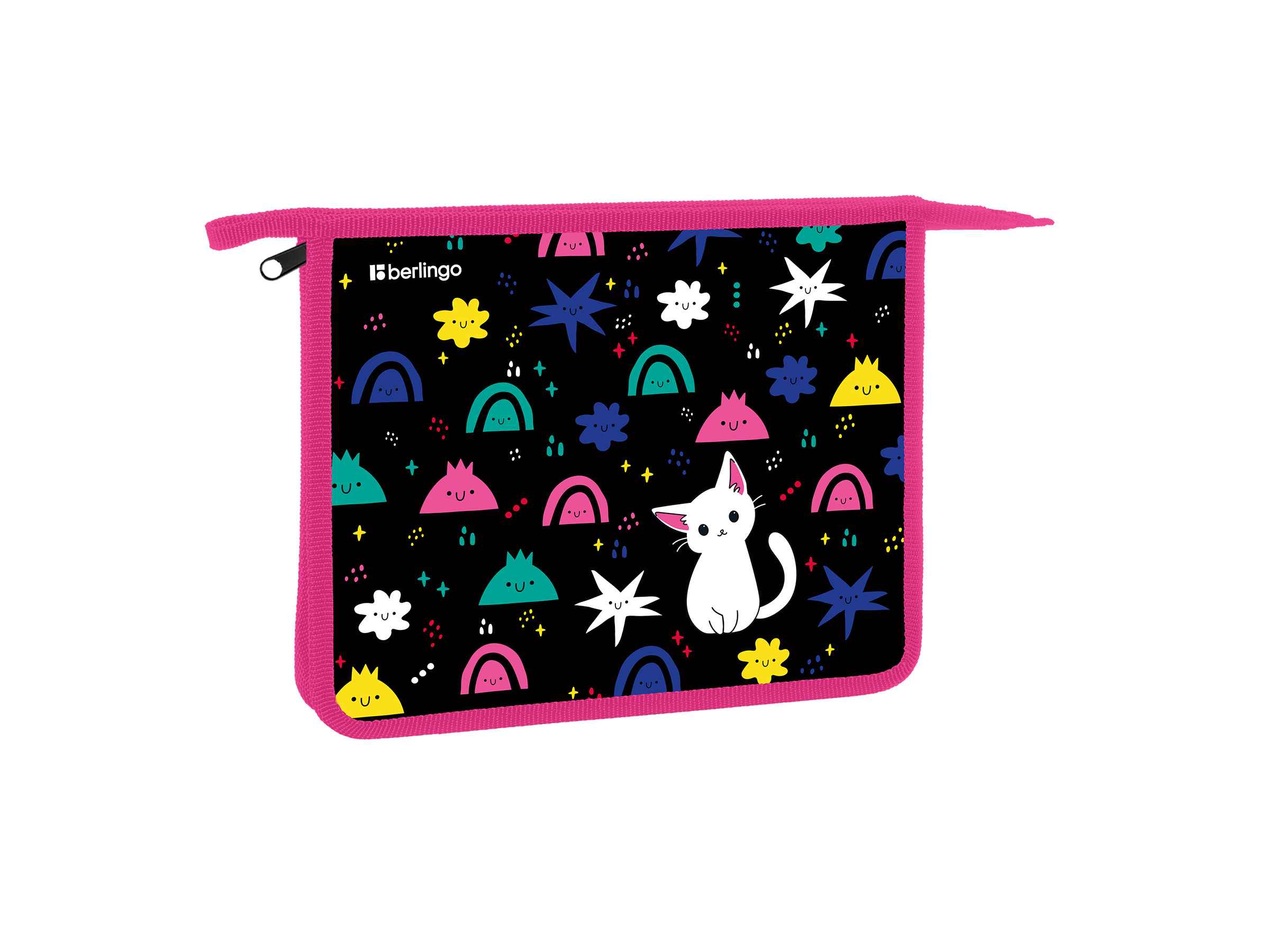 Папка для тетрадей 1 отделение, А5 Berlingo "Funny colors", 240*205*40мм, пластик, на молнии