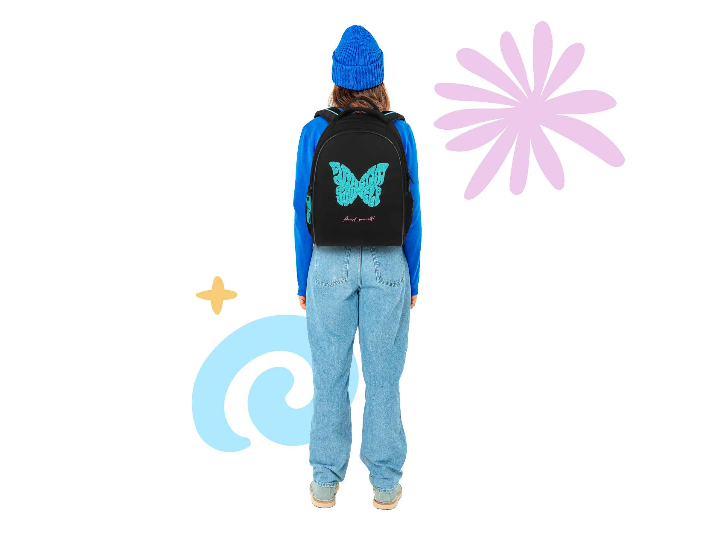 Рюкзак Berlingo inStyle "Butterfly" 41*27*20см, 3 отделения, 2 кармана, эргономичная спинка