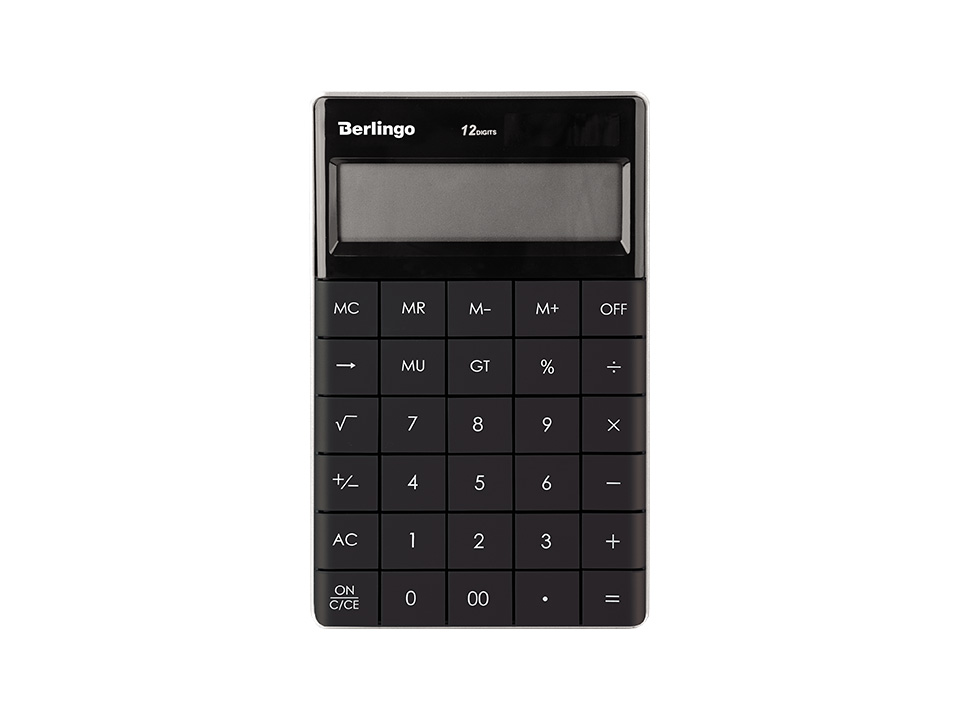 Калькулятор настольный Berlingo "Power TX", 12 разр., двойное питание, 165*105*13мм, антрацит