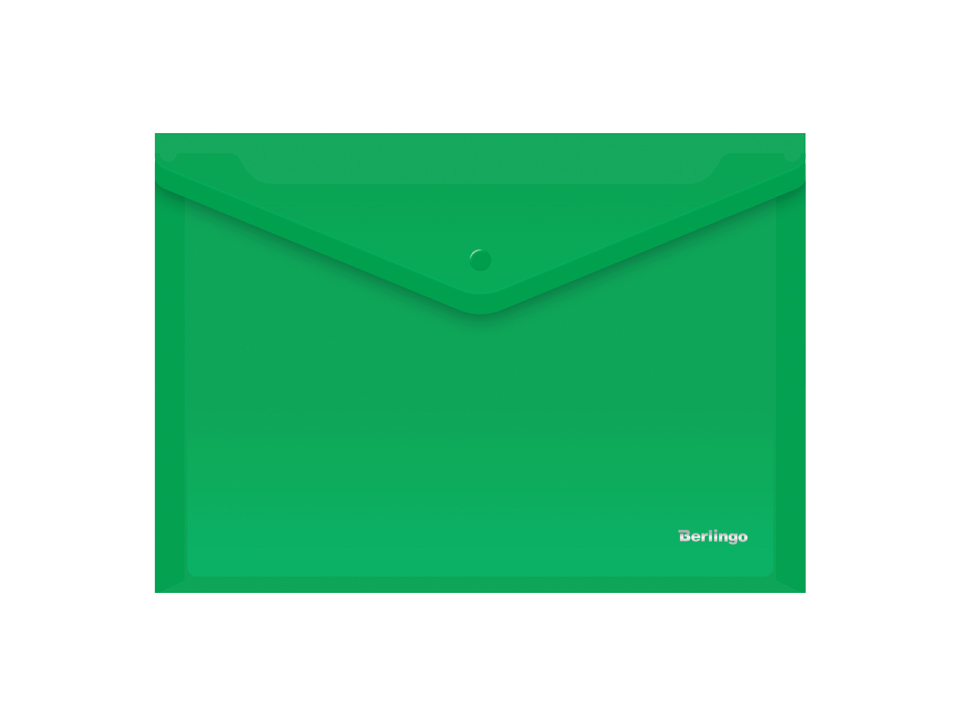Папка-конверт на кнопке Berlingo, А4, 180мкм, зеленая
