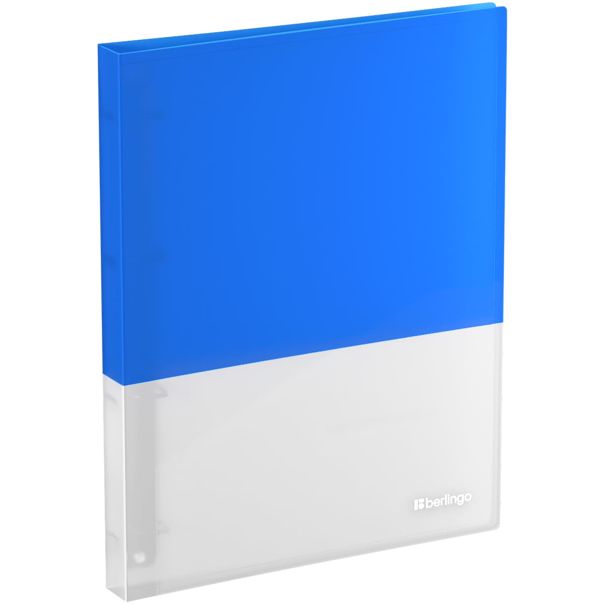Папка на 4 кольцах Berlingo "Semicolor" А4, 24мм, 700мкм, D-кольца, с внутр. карманом, голубая, софт-тач