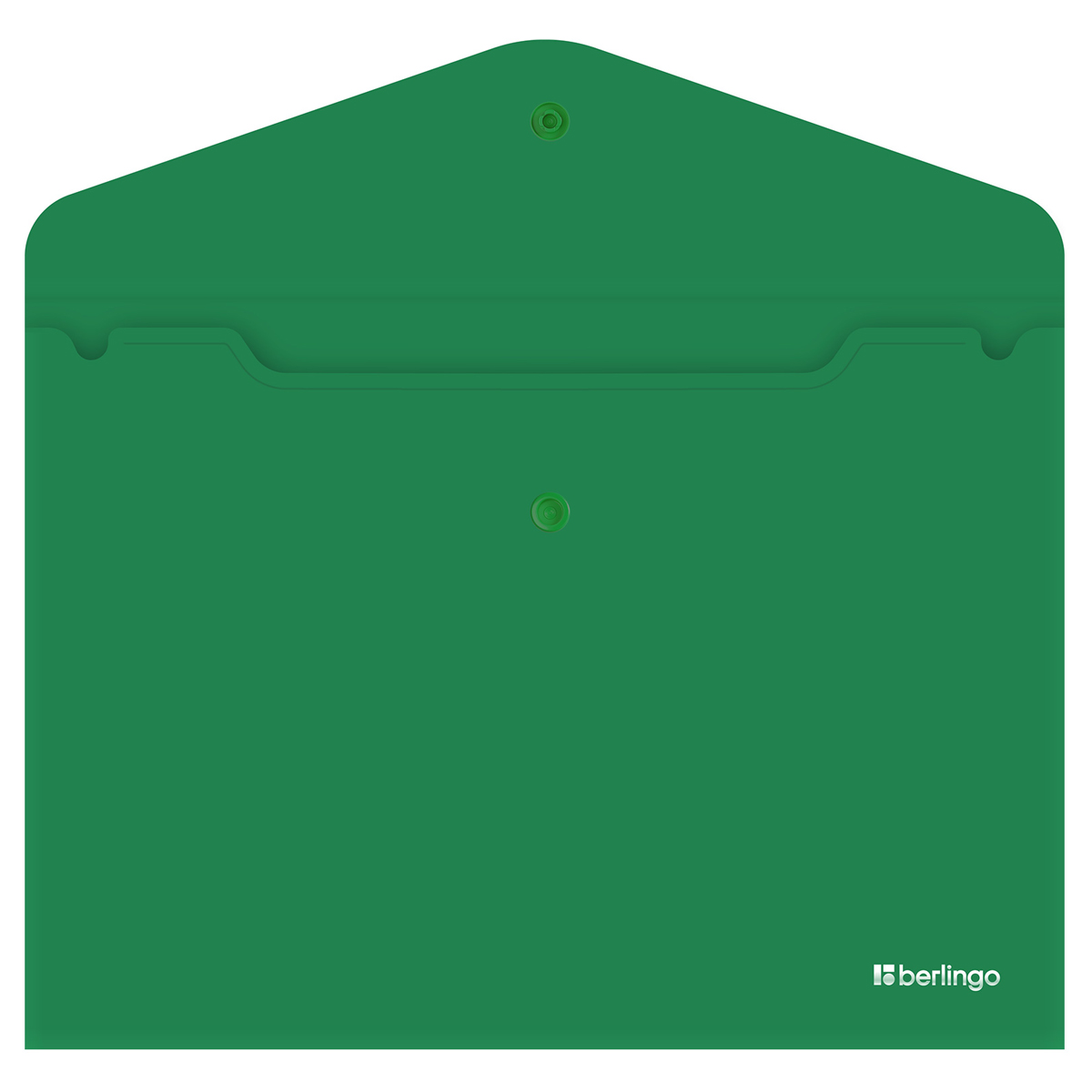 Папка-конверт на кнопке Berlingo "City Style", А4, 200мкм, непрозрачная, зеленая