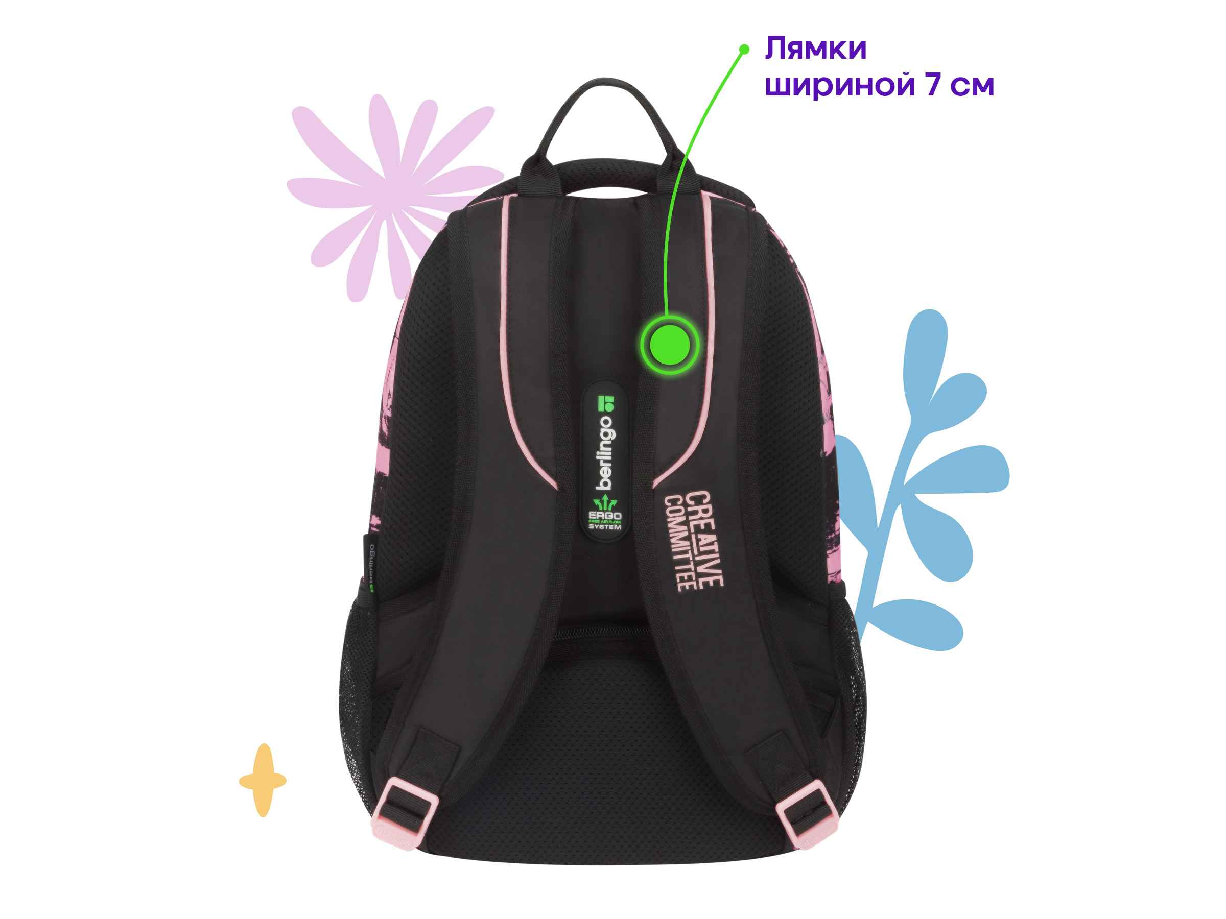 Рюкзак Berlingo inStyle "Pinky" 41*27*20см, 3 отделения, 2 кармана, эргономичная спинка